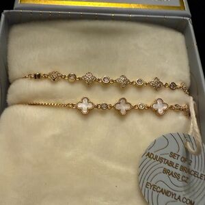 Eye Candy Gold and Cream Bracelet Duo